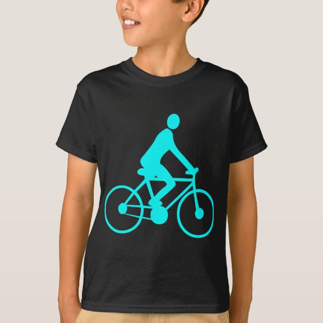 T-shirt Cyclisme - Cyan (Devant)