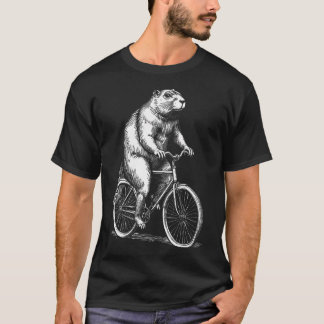 T-shirt Cyclisme Vélo Castor Cycliste Vintage Drôle