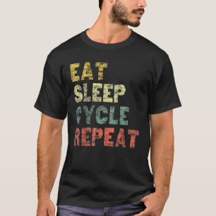 T-shirt Cyclisme vintage Manger Cycle de sommeil Répéter l