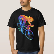 Cycliste Aquarelle Coloré | Dynamique Vélo Course