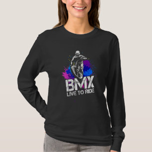 T-shirt Cycliste BMX Live To Ride Freestyle BMX