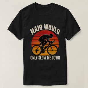 T-shirt Cycliste Chauve Drôle - Les Cheveux Me Ralentiraie