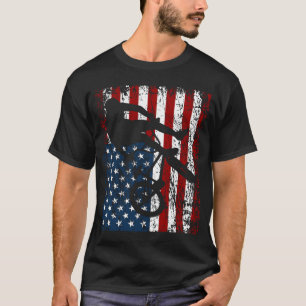 T-shirt Cycliste de BMX Vélo BMX Drapeau de l'Amérique Éta