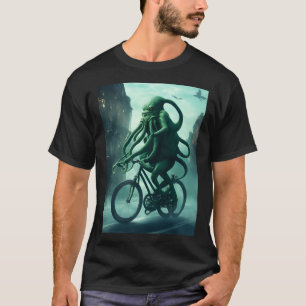 T-shirt Cycliste Eldritch : Cthulhu fait du vélo