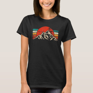 T-shirt Cycliste Vintage Retro Sunset Mountain Vélo Mtb