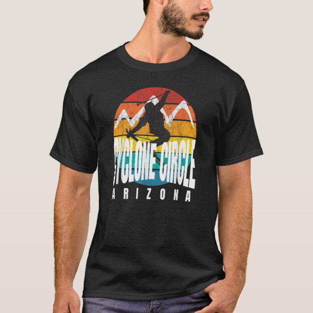 T-shirt Cyclone de ski Cercle Rad Ski Jumper Retro Sunset  (Devant)