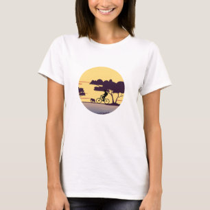 T-shirt Cycologiste Safari tour à vélo avec coucher de sol
