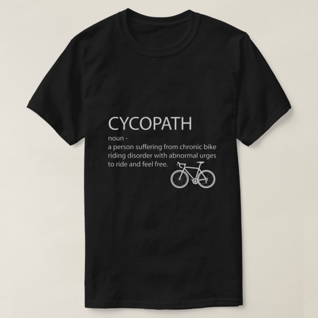 T-shirt Cycopath design drôle vélo cycliste design humour (Design devant)