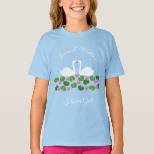 T-shirt Cygnes blancs et nénuphars Mariage Personnalisé