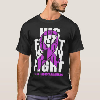 T-shirt Cystic Fibrosis Awareness Month Purple Ribbon His 