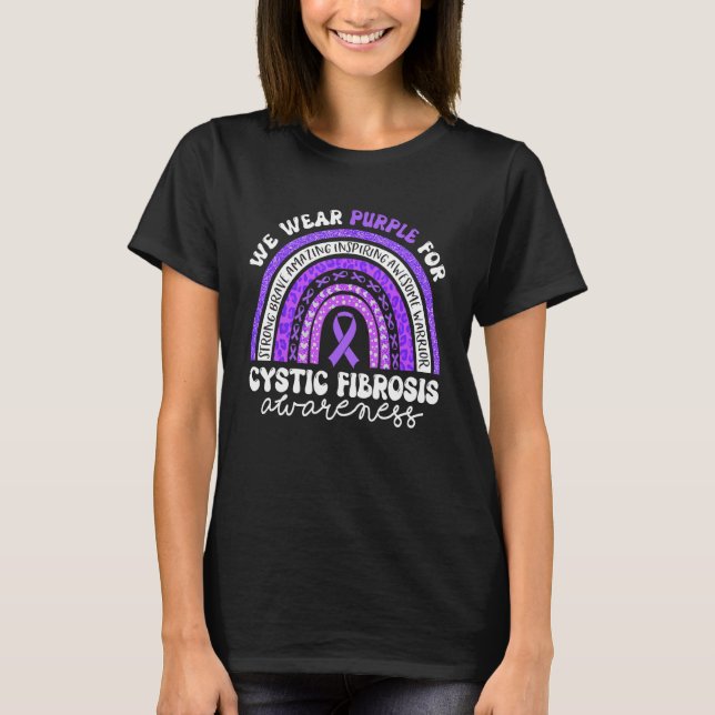 T-shirt Cystic Fibrosis Awareness Tee We Wear Purple CF Ra (Devant)