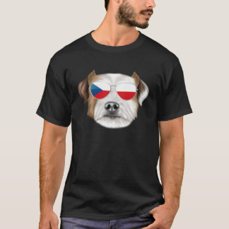 T-shirt Czech Flag Parson Russell Terrier Dog Czech Republ