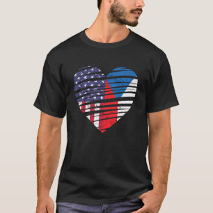 T-shirt Czechia American Gros Coeur USA Patriot Heritage