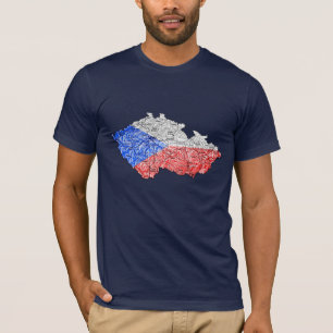 T-shirt Czechia Flagcolor Map