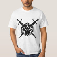 D20 dés avec épées