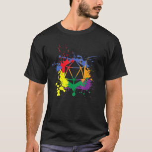 T-shirt D20 Dice Lgbtq Unity Pride Geek Rainbow Roleplayin