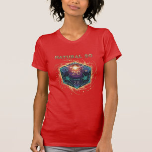 T-shirt D20 enflammé 20 Naturel Critique épique D&D