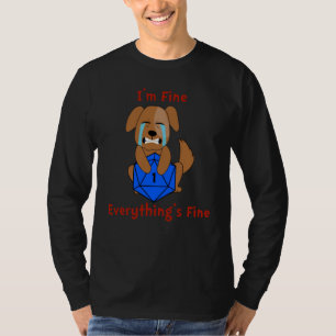 T-shirt D20 Je vais bien Tout va bien Dés Critique Échec