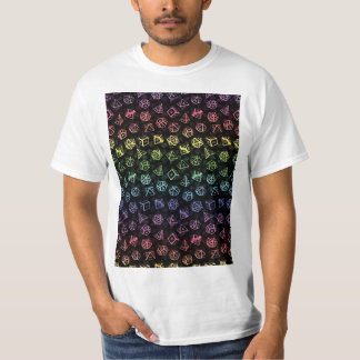 T-shirt D20 Motif de jeu de dés (Arc en ciel)