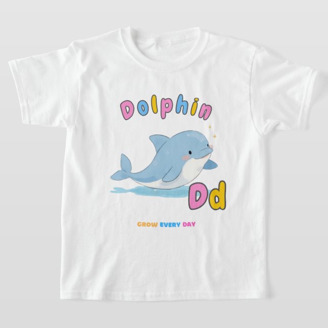 T-shirt "D est pour Dauphin" Alphabet Tee - Croissance tou (Poser)