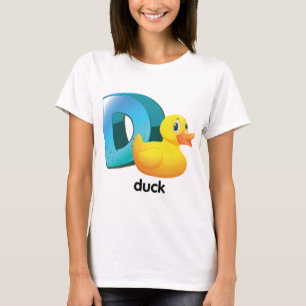 T-shirt D pour Alphabet Canard Lettre Lumineuse