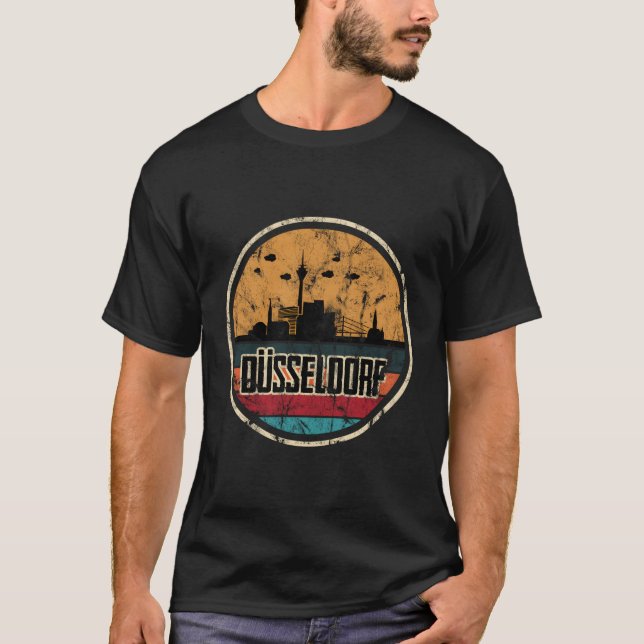 T-shirt Dã ⇢ Sseldorf Skyline Silhoutte (Devant)