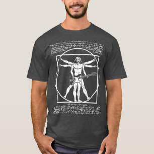 T-shirt Da Vinci Vitruvian Man Bass Guitar Player  Bass