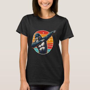 T-shirt Dab rétro Dancing Gorilla Singe avec lunettes de s