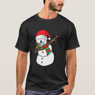 T-shirt Dab Snowman Masque facial Noël