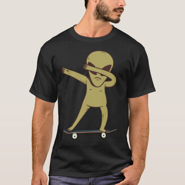 T-shirt Dabbing Alien Skater  Skateboard Dab (Devant)