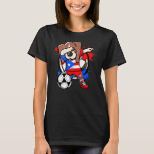 T-shirt Dabbing Beagle Chien Porto Rico Fans de football J