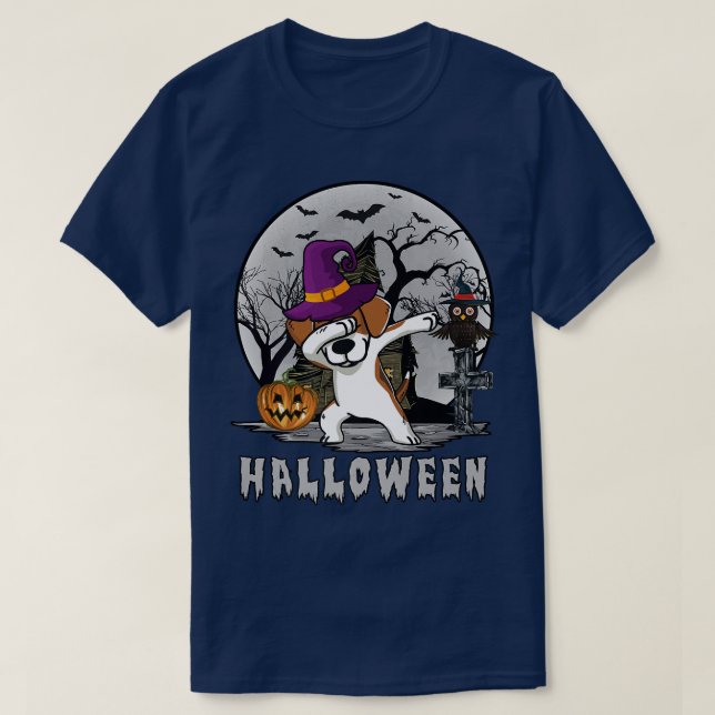 T-shirt Dabbing Beagle Chien Sorcière Casquette Drôle Chie (Design devant)
