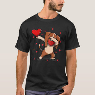 T-shirt Dabbing Beagle with Face Mask Drôle Valentine's Da