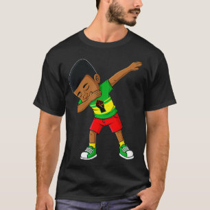 T-shirt Dabbing Black King Junetten Brown Skin Boys Kids