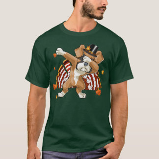 T-shirt Dabbing Boer Chien Thanksgiving Day Chien Pilgrim 