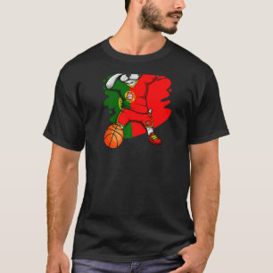 T-shirt Dabbing Bouledogue Français Portugal Fan de Basket
