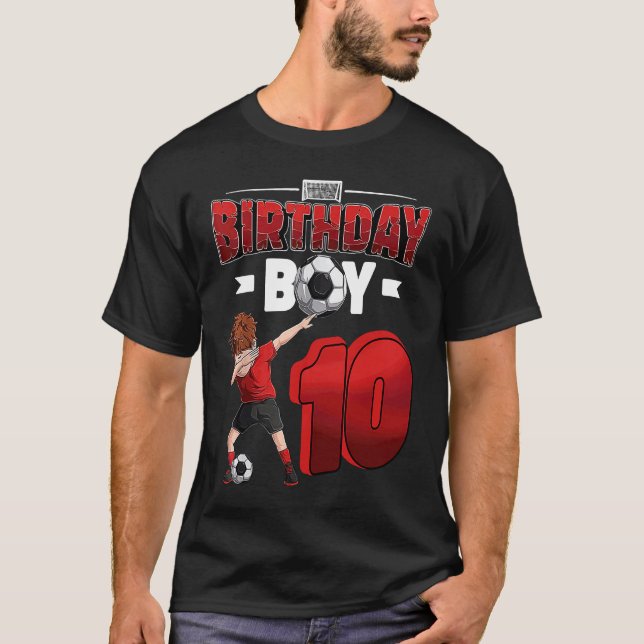 T-shirt Dabbing boy 10 year old Soccer Player 10th birthda (Devant)