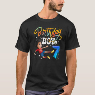 T-shirt Dabbing Boy 7 Year Old Soccer Player 7e anniversai