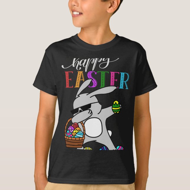 T-shirt Dabbing Bunny Happy Easter Day Outfit (Devant)