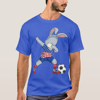 T-shirt Dabbing Bunny Jour de Pâques Football Joyeux Garço