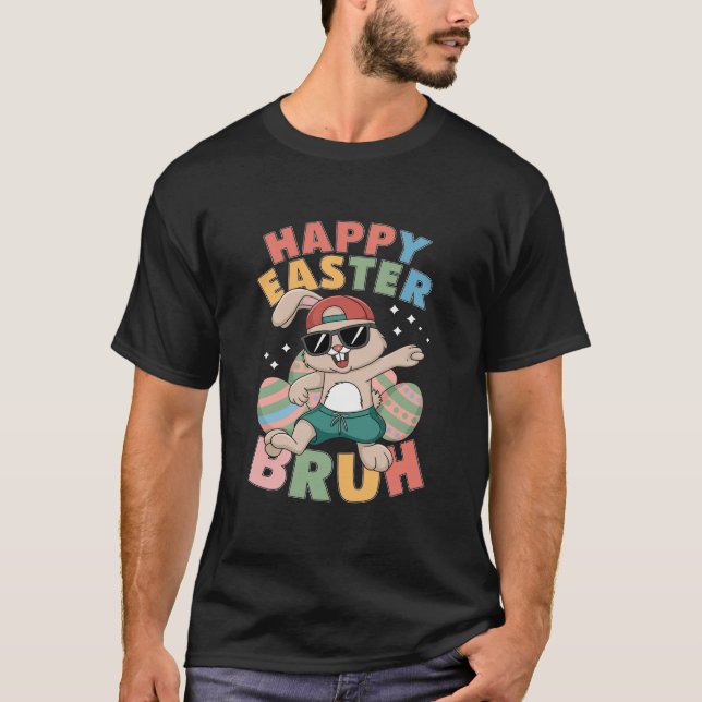 T-shirt Dabbing Bunny Pâques Bruh (Devant)