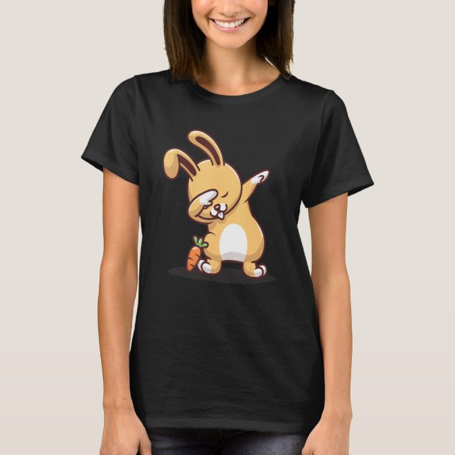 T-shirt Dabbing Bunny with carrot (Devant)