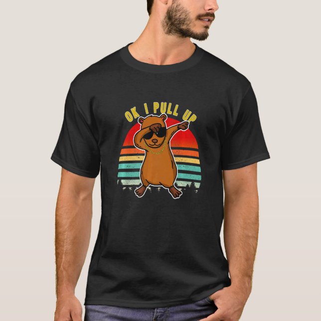T-shirt Dabbing Capybara Ok Je Tire Capybara Chaîne Verre (Devant)