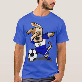 T-shirt Dabbing Chien El Salvador Soccer Drapeau Salvadori
