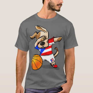 T-shirt Dabbing Chien Porto Rico Basketball Fans Jersey Sp