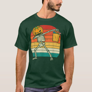 T-shirt Dabbing Citrouille Squelette Candy Retro Toddler G