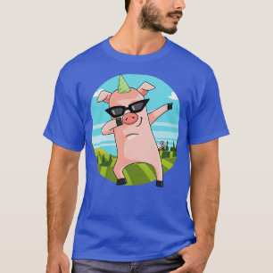 T-shirt Dabbing Cochon Danser ferme Animal rose Piglet (2)