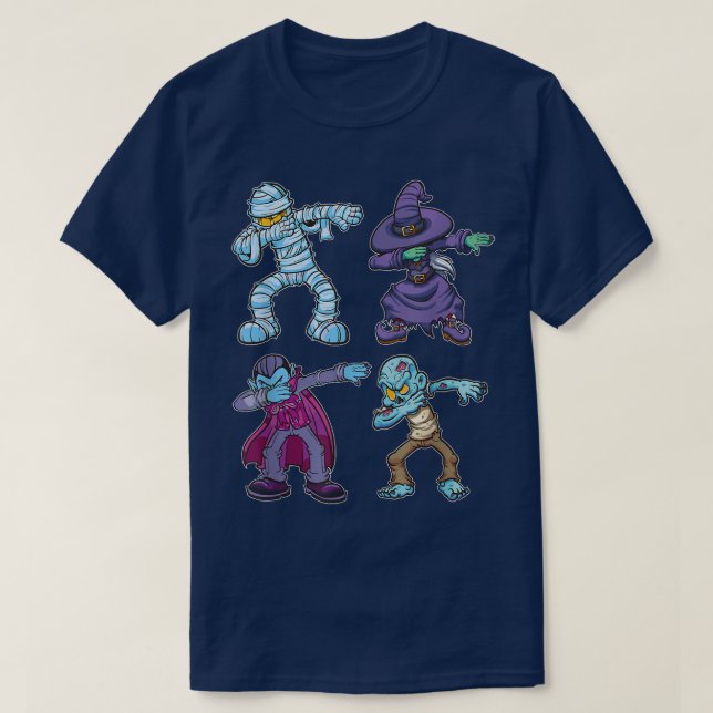 T-shirt Dabbing Dabbing Halloween Squelette Zombie Pompe d (Design devant)