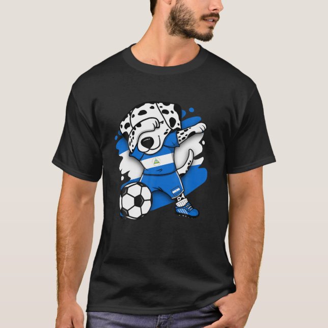 T-shirt Dabbing Dalmatian Chien Nicaragua Fans de football (Devant)
