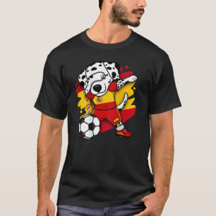 T-shirt Dabbing Dalmatian Espagne Fans de football Jersey 